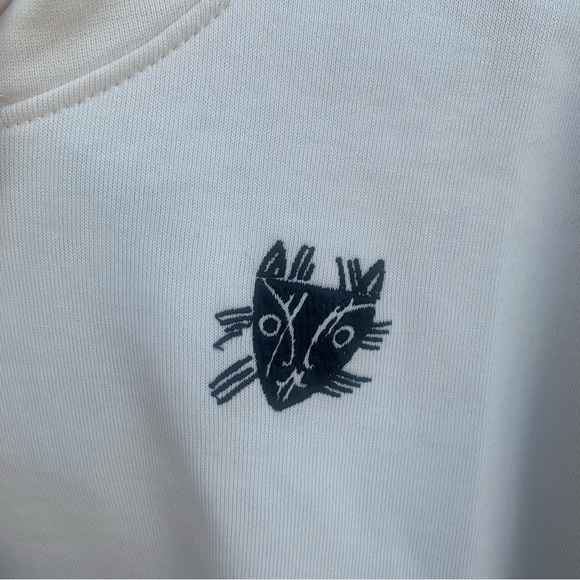 Puma Women’s Lemlem Oversized Fleece Hoodie Size Large Ghost/Pepper - Picture 4 of 16